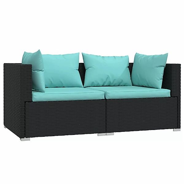 Vidaxl 2-sitzer-sofa Mit Kissen Schwarz Poly Rattan günstig online kaufen