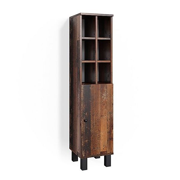 Vicco Midischrank Fynn Eiche Rustikal 30 x 131 cm Große Tür günstig online kaufen