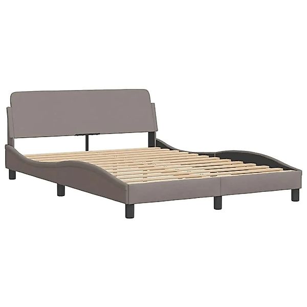 vidaXL Bettgestell Dover Taupe 140x190 cm Stoff 373169 günstig online kaufen