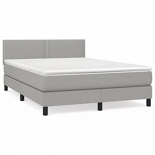 vidaXL Boxspringbett mit Matratze Hellgrau 140x200 cm Stoff1399136 günstig online kaufen