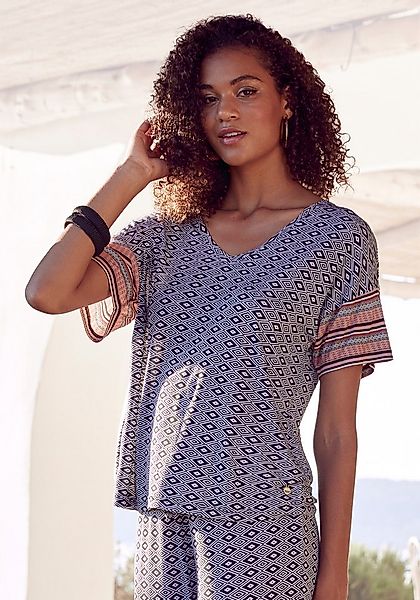 Vivance Dreams Pyjamaoberteil in schönem Ethno-Design günstig online kaufen