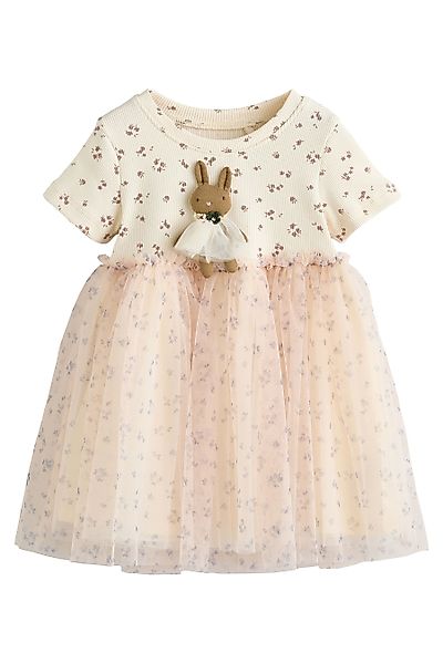 Next Partykleid Kurzärmliges geripptes Partykleid mit günstig online kaufen