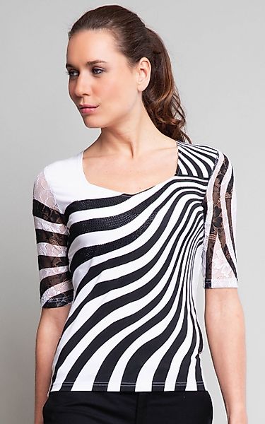 Passioni T-Shirt mit Zebra-Look-Streifen günstig online kaufen