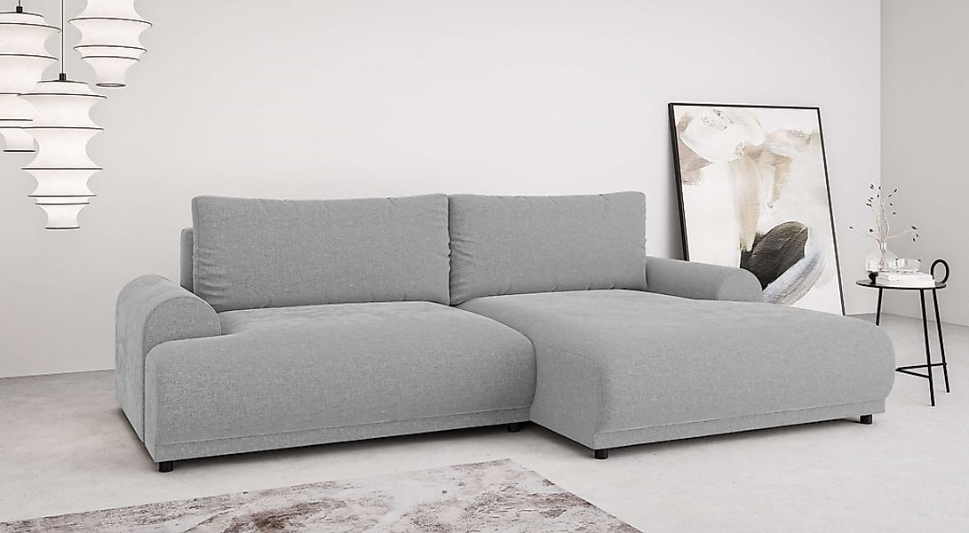INOSIGN Ecksofa "Marsby, mit Bettfunktion und Bettkasten, Maße: B/H/T 242/6 günstig online kaufen