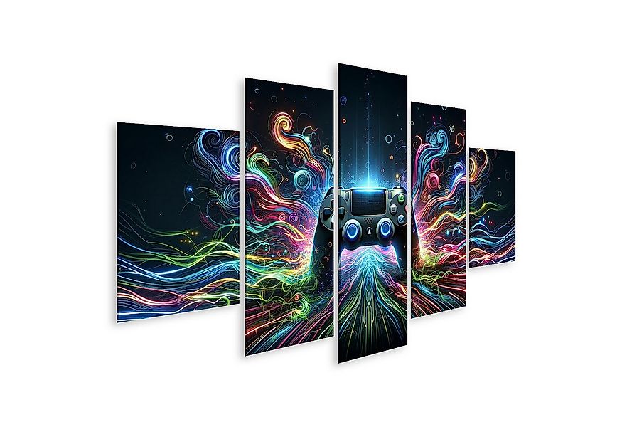 islandburner Leinwandbild Zentraler Gaming-Controller leuchtend Bilder günstig online kaufen