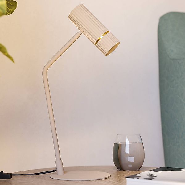 LED-Tischlampe Caminia, Höhe 48,5 cm, sandfarben, Stahl günstig online kaufen