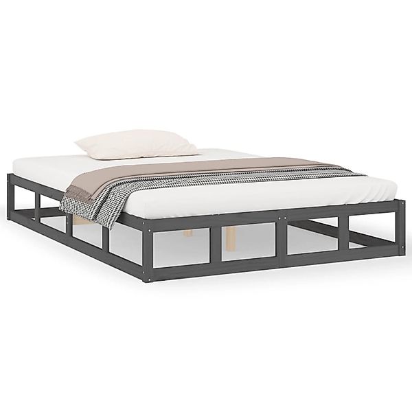 vidaXL Massivholzbett Grau 150x200 cm 820803 günstig online kaufen