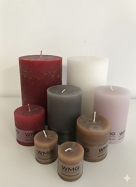 Stumpenkerze Rustikal Höhe 15 cm, Durchmesser 10 cm Lila günstig online kaufen