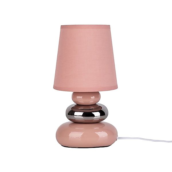 Näve Keramik-Tischleuchte Stoney Rosé Lachs Ø 16 cm x 31 cm günstig online kaufen