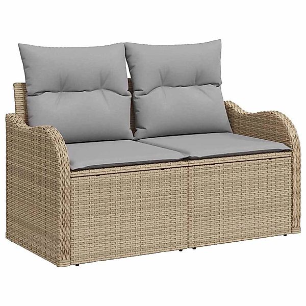 vidaXL Garten-Sofa-Set mit Kissen 8-Tlg Beige Poly Rattan 3348406 günstig online kaufen