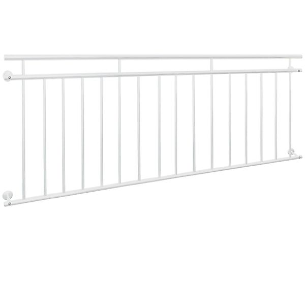 ECD Germany Französischer Balkon 225 x 90 cm mit 16 Füllstäben Weiß günstig online kaufen