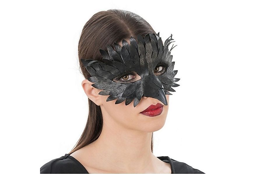 CHAKS Verkleidungsmaske Maske 'Rabe mit Federn', Schwarz günstig online kaufen
