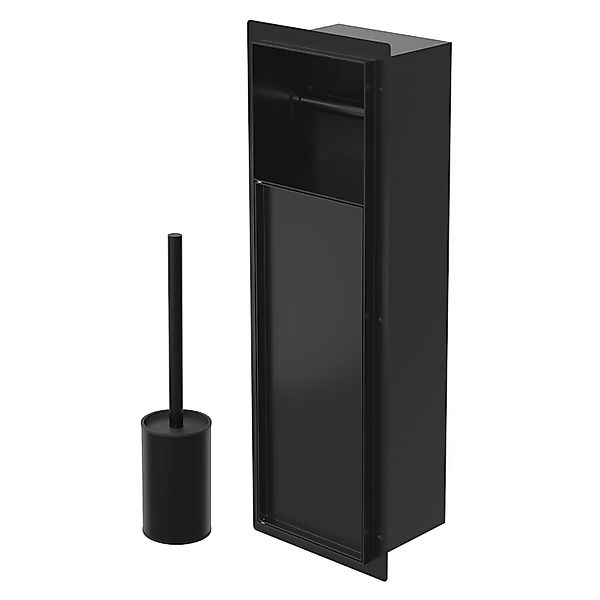 LuxeBath Unterputz-Schrankmodul WC aus Edelstahl Schwarz 60x20x10 cm günstig online kaufen