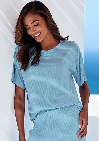 s.Oliver Pyjamaoberteil, in elastischer Rippware günstig online kaufen