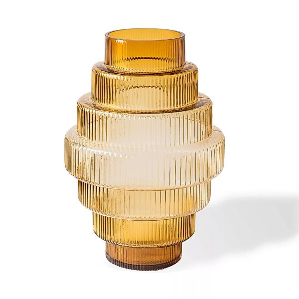 Vase Steps Medium glas gelb / Ø 20 x H 30 cm - Mundgeblasenes Glas - Pols P günstig online kaufen