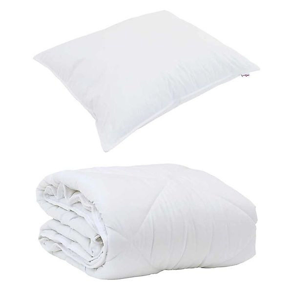 vidaXL Ganzjahresbettdecke mit Kissen 2-Tlg Weiß Mikrofaser 3376540 günstig online kaufen