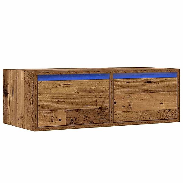 vidaXL TV-Schrank mit LED-Leuchten Altholz-Optik 75x35,5x25 cm 860236 günstig online kaufen