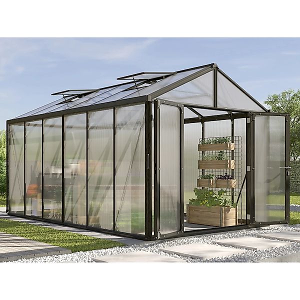 Vitavia Gewächshaus Zeus Comfort 11900 Schwarz 11,9 m² günstig online kaufen