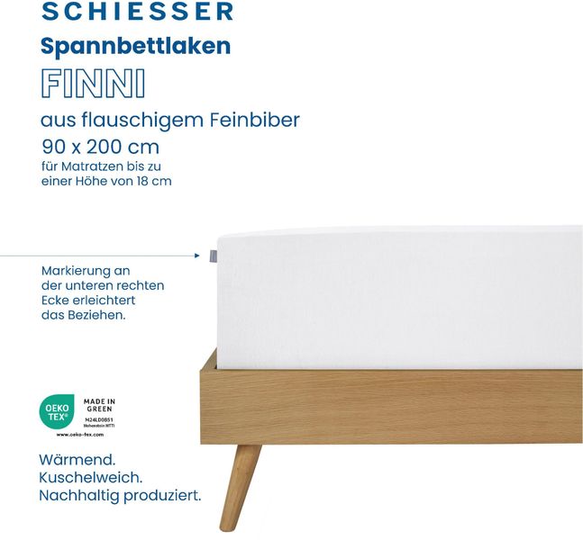Schiesser Spannbettlaken "Finni aus wärmender Baumwolle" für Matratzen bis günstig online kaufen