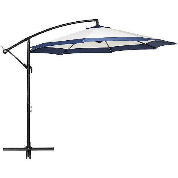 Outsunny Gartenschirm Ø3x2 m mit Kreuzfuß, Kurbelöffnung und Belüftungsöffn günstig online kaufen