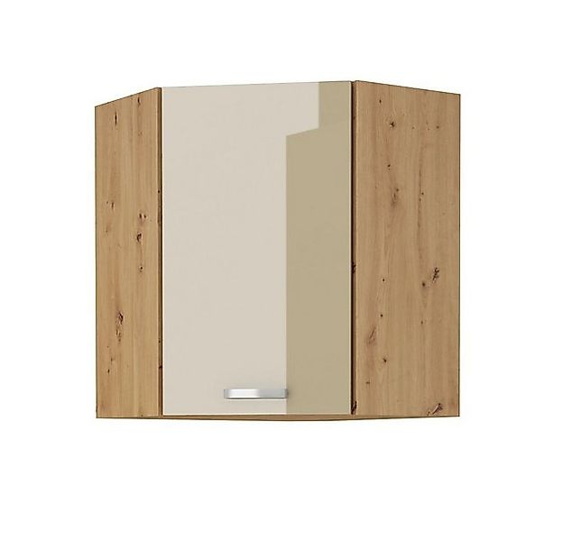 Küchen-Preisbombe Eckhängeschrank 60x60 Eiche Artisan Cappuccino Hochglanz günstig online kaufen