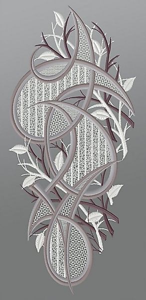 Plauener Spitze® Fensterbild modernes Ornament, HxB 35x15cm günstig online kaufen