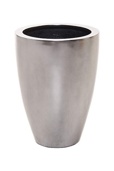 VIVANNO Bodenvase Fiberglas OPALA Rund - Silber Metallic Hochglanz (1 St), günstig online kaufen