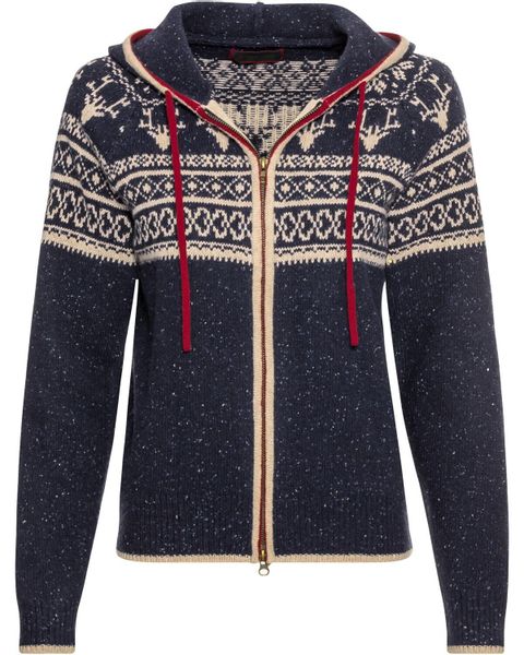 Reitmayer Strickjacke Jacquard-Zipp-Strickjacke günstig online kaufen