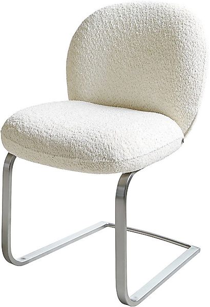 DELIFE Polsterstuhl Nube-Flex, Freischwinger flach Edelstahl günstig online kaufen