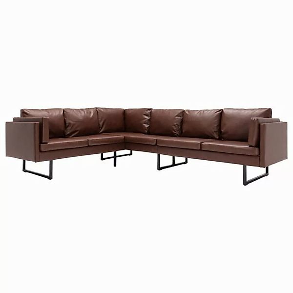 vidaXL Ecksofa, Sofa Kunstleder Braun günstig online kaufen