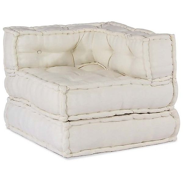 vidaXL Sofa Pouf Modular Sofa Creme 70x70x54 cm Stoff günstig online kaufen