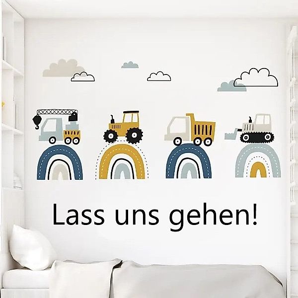 Montegoni Wandsticker Cartoon-Baustellenfahrzeuge Wandtattoo – Aquarell Kin günstig online kaufen