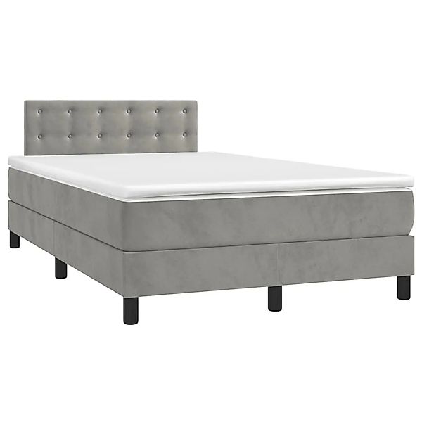 vidaXL Boxspringbett mit Matratze Hellgrau 120x200 cm Samt 3141533 günstig online kaufen