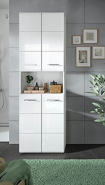 xonox.home Hochschrank Hochschrank breit Ice, weiß / weiß Hochglanz (1-St) günstig online kaufen