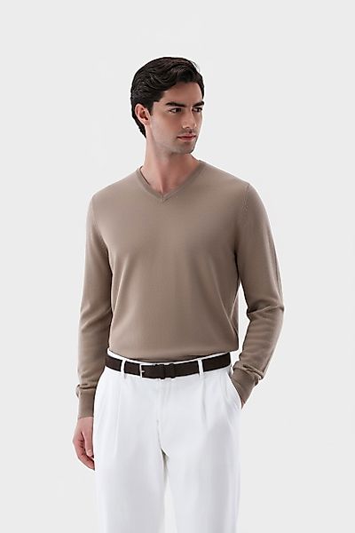 Pullover aus Kaschmir mit V-Ausschnitt günstig online kaufen