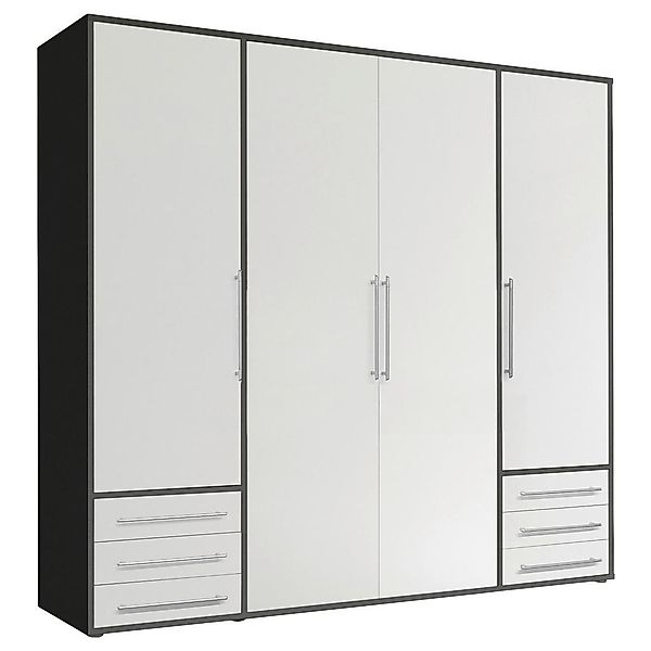 Kleiderschrank Lyss Graphit weiß B/H/T: ca. 205x194x58 cm günstig online kaufen