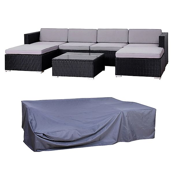 Svita Lugano Polyrattan Lounge Set Mit Haube Gartenmöbel Gartenlounge Garte günstig online kaufen