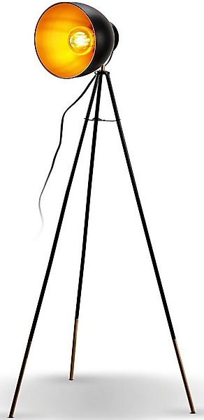 B.K.Licht Stehlampe BK_ST1233 Stehleuchte, Vintage, Schwarz-gold, Metall, S günstig online kaufen