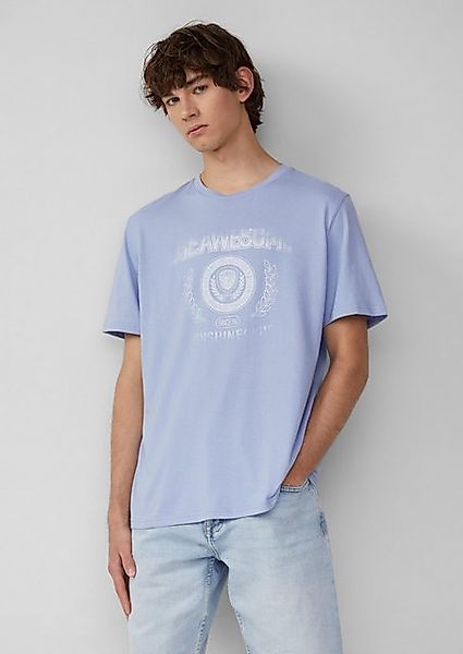 QS Kurzarmshirt Basic T-Shirt mit platziertem Druck Artwork günstig online kaufen