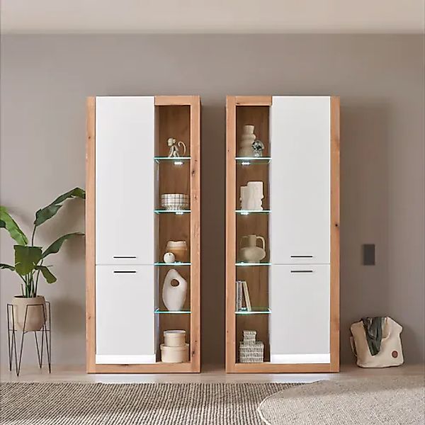 INOSIGN Wohnwand »Brixen, moderne Anbauwand, Wohnzimmer-Set, Eiche Evoke De günstig online kaufen