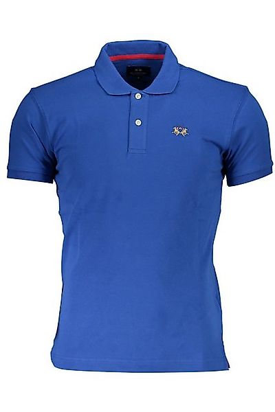 La Martina Poloshirt Slim Fit Polohemd für Herren in Blau mit Stickerei günstig online kaufen