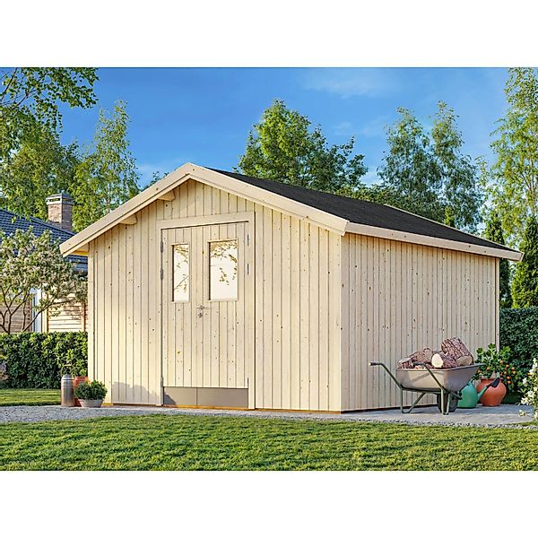 Palmako Gerätehaus Lucas 348 x 354 cm Lackiert Dunkelgrau FSC® günstig online kaufen