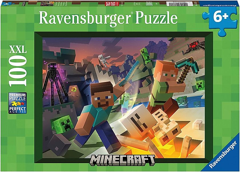 Ravensburger Puzzle Monster Minecraft, 100 Puzzleteile, Made in Germany günstig online kaufen