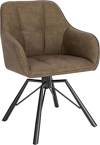 Woltu 4-Fußstuhl (1 St), drehbar Esszimmerstuhl mit Armlehnen Rückenlehne günstig online kaufen