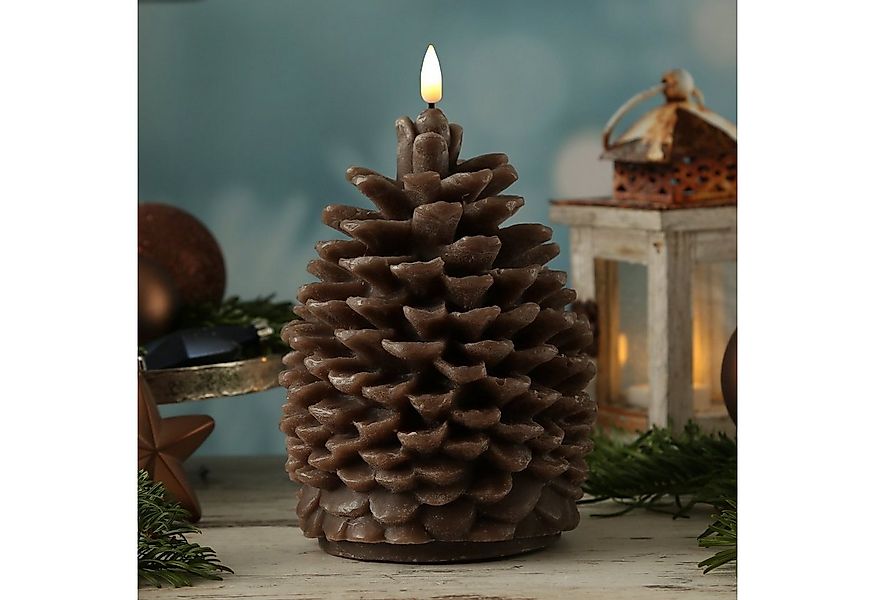 Deluxe Homeart LED-Kerze Zapfen Deluxe Homeart Tannenzapfen Zapfenform Echt günstig online kaufen