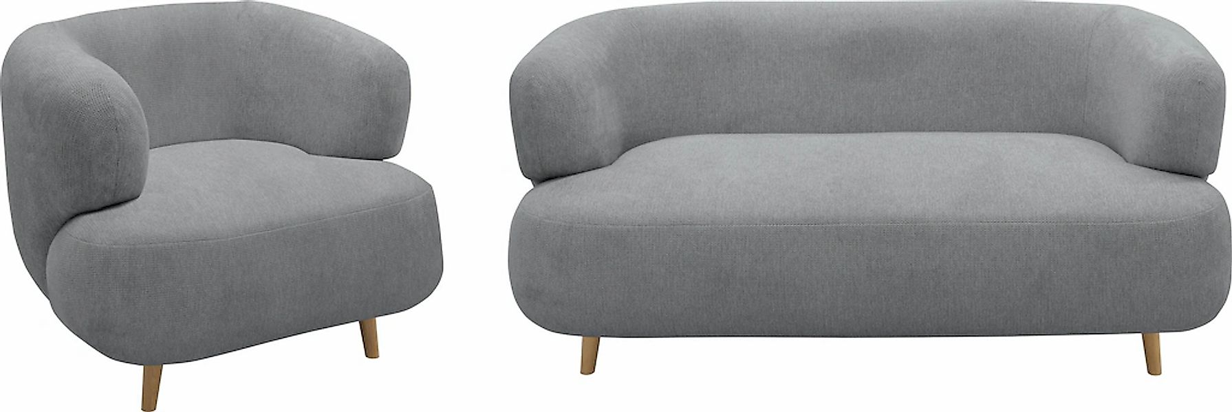 Home affaire Polstergarnitur "Tistam" 2-teilig, 2-Sitzer und Sessel, runde, günstig online kaufen