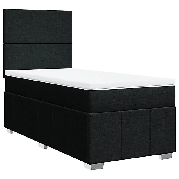 vidaXL Boxspringbett mit Matratze Schwarz 90x190 cm Stoff 3291518 günstig online kaufen