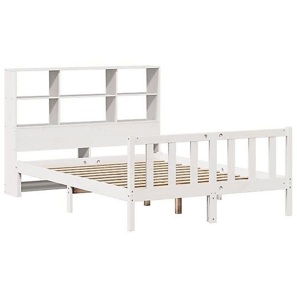 vidaXL Bett Massivholzbett mit Regal ohne Matratze Weiß 120x200 cm Kiefer günstig online kaufen