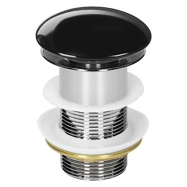 LuxeBath Ablaufgarnitur für Waschbecken ohne Überlauf Schwarz Glänzend günstig online kaufen