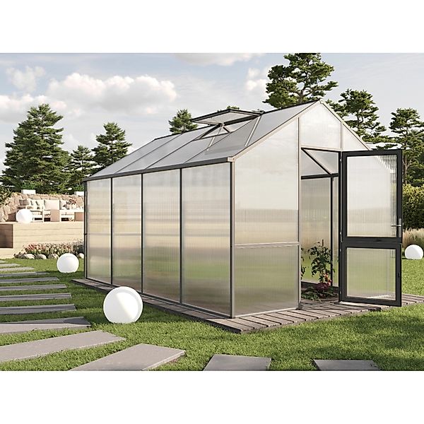 KGT Gewächshaus Anthrazit-Grau 12,74 m² günstig online kaufen